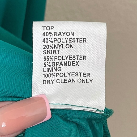 Tadashi Shoji Dress Womens Size 6 Green Sequin Lace Draped Maxi Gown Formal - Picture 11 of 12